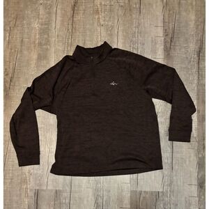Greg Norman Quarter Zip Pullover Sweater Brown Men's XL